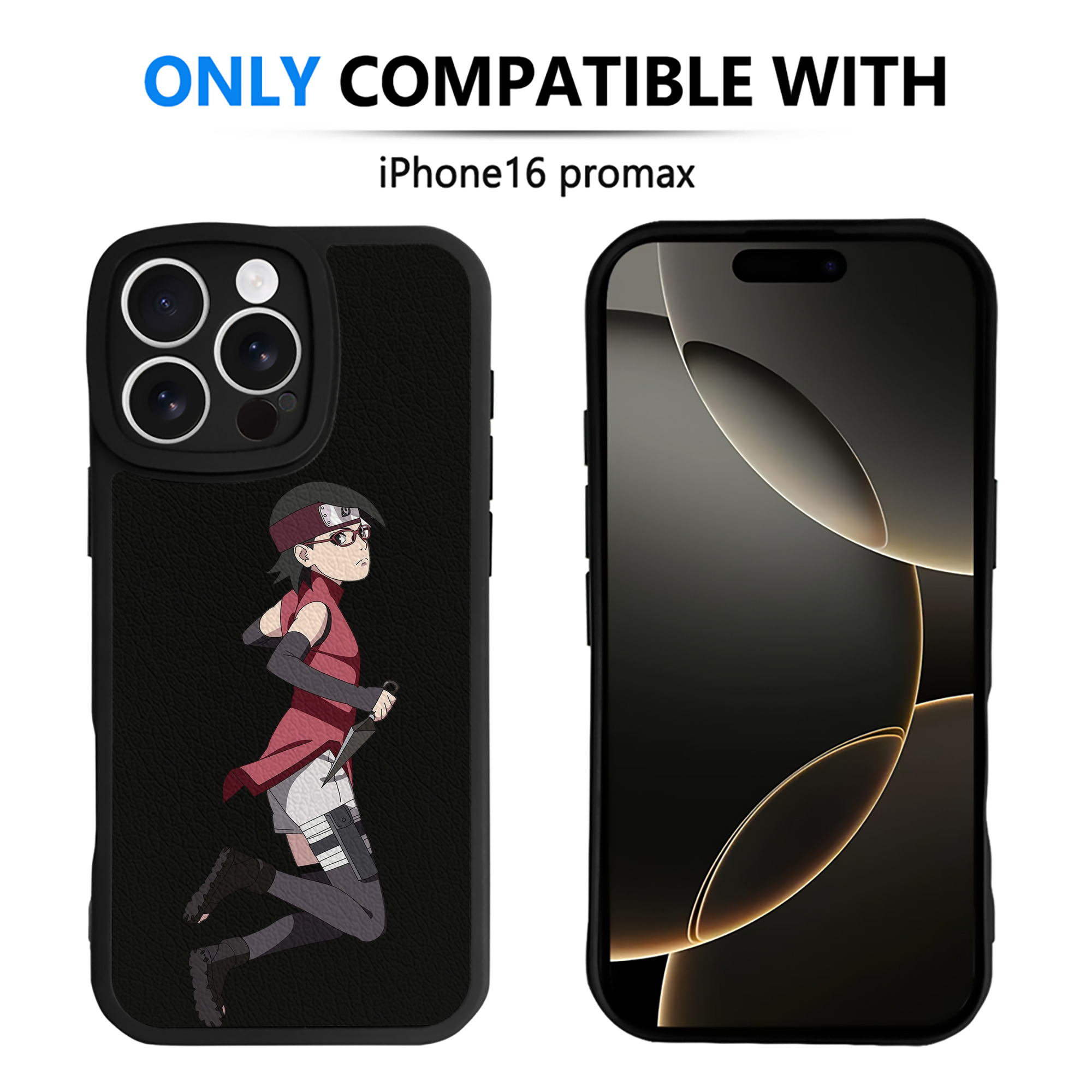 （画像用） NARUTO -ナルト- うちは サラダ Uchiha Sarada 【iPhone 16シリーズ対応】シリコンスマホケース（レザー調） 材質：シリコン
